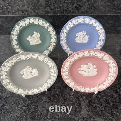 Wedgwood Jasperware Teal, Grey, Pink, Blue Decorative Plates VGC