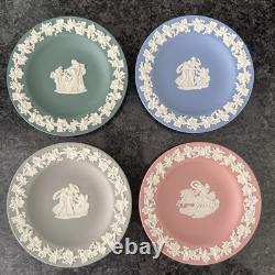 Wedgwood Jasperware Teal, Grey, Pink, Blue Decorative Plates VGC