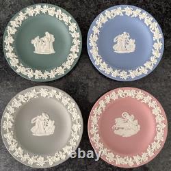 Wedgwood Jasperware Teal, Grey, Pink, Blue Decorative Plates VGC