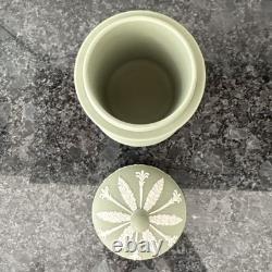 Wedgwood Jasperware Teal Sage Vase Trinket Box Plate Lidded Jar 6 pieces