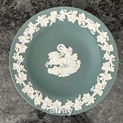 Wedgwood Jasperware Teal Sage Vase Trinket Box Plate Lidded Jar 6 pieces