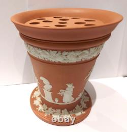 Wedgwood Jasperware Terracotta Vase & Frog Large 6.5 inch Rare Not Perfect