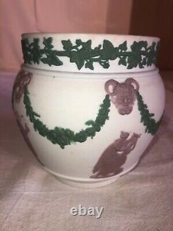 Wedgwood Jasperware Tricolor Cache Pot-Mythical Neoclassical ca 1890s Victorian