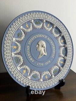 Wedgwood Jasperware Trophy Plate American Independence Bicentennial LE 300