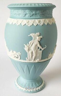 Wedgwood Jasperware Turquoise and White Bountiful Vase