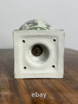 Wedgwood Jasperware Twin Handle Green Urn Vase