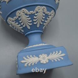 Wedgwood Jasperware Urn Arabesque Cupid Cherub Finial & Lid Blue & White