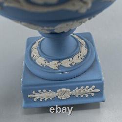 Wedgwood Jasperware Urn Arabesque Cupid Cherub Finial & Lid Blue & White