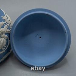 Wedgwood Jasperware Urn Arabesque Cupid Cherub Finial & Lid Blue & White