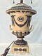 Wedgwood Jasperware Urn Lamp In Yellow Buff & Black, 24 Tall, Circa 1885-1930