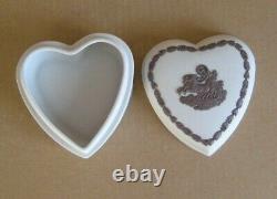 Wedgwood Jasperware White & Brown Heart Box