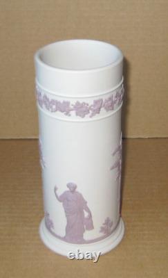 Wedgwood Jasperware White & Lilac Tall Spill Vase