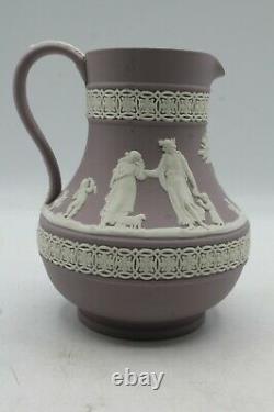 Wedgwood Jasperware White On Lilac Etruscan Jug Pitcher 5