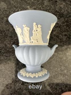 Wedgwood Jasperware pink Blue Navy Green Vases VGC