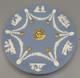 Wedgwood Jasperware Trophy Plate Cupid Gold Blue White Tri-colour Rare