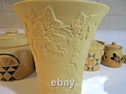Wedgwood LARGE 9.5 Vase Doric Ivy Cane Color Jasperware