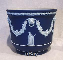 Wedgwood Large 7 Dark Blue Jasperware Cache Pot