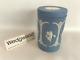 Wedgwood Large Blue Jasperware Harrods Lidded Jar In Excellent Condition