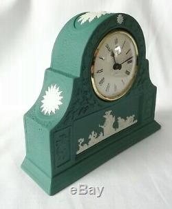 Wedgwood Laurel Clock Spruce Green Jasperware mantel clock