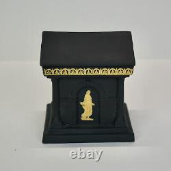 Wedgwood Library Collection Black and Cane Jasperware Inkwell