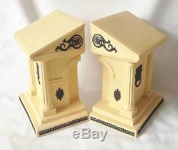 Wedgwood Library Collection Bookends Basalt on Cane Jasperware