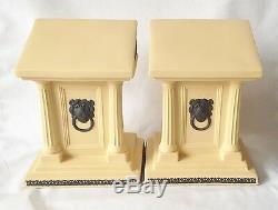 Wedgwood Library Collection Bookends Basalt on Cane Jasperware