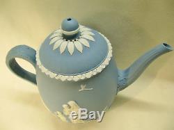 Wedgwood Light Blue & White Jasperware Teapot Designed by Lady Templeton 1785-90