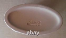 Wedgwood Light Taupe Brown Jasperware Prunus Oval Tubular Vase