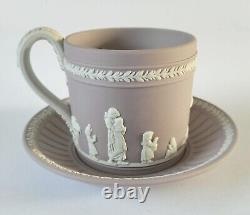 Wedgwood Lilac Jasperware Coffee Cup and Saucer