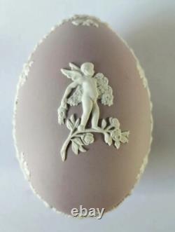 Wedgwood Lilac Jasperware Egg Trinket Box Seasons