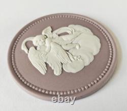Wedgwood Lilac Jasperware Medallion Cupid and Swan / Plaque