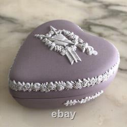 Wedgwood Lilac Jasperware Museum Lidded Heart Trinket Box Celebrating 1999