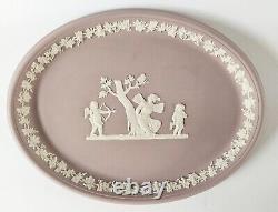 Wedgwood Lilac Jasperware Oval Tray Cupid and Psyche