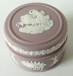 Wedgwood Lilac Jasperware Pill Box Aurora and Chariot