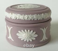 Wedgwood Lilac Jasperware Pill Box Aurora and Chariot