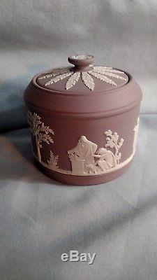 Wedgwood Lilac Jasperware Teapot, Sugar, and Creamer