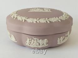 Wedgwood Lilac Jasperware Trinket Box Scalloped Group With Cage