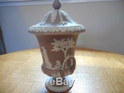 Wedgwood Lilac jasper dipped 7 #43 campana covered urn Museum 1906 mark