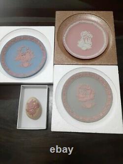 Wedgwood Lot Of 4 1985 & 87 Valentine's Day, Yellow Rose Egg Box, Mary Kay G+