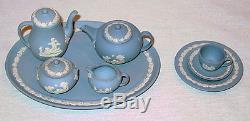 Wedgwood Mini / Miniature Blue Jasperware 11 Piece Tea & Coffee Set New