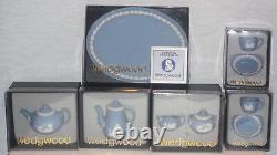 Wedgwood Mini / Miniature Blue Jasperware 12 Piece Tea & Coffee Set New In Boxes