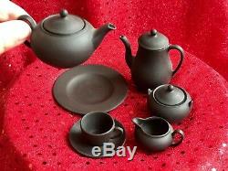 Wedgwood Miniature Black Basalt Tea Set (Jasper ware) PERFECT