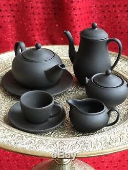 Wedgwood Miniature Black Basalt Tea Set (Jasper ware) PERFECT
