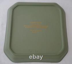 Wedgwood Museum Series Custard Set Sage green Jasperware 4 Pot De Crème Cup Tray