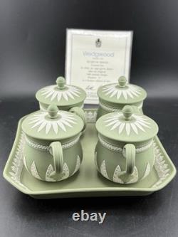 Wedgwood Museum Series custard set produced in sage green jasperware