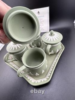 Wedgwood Museum Series custard set produced in sage green jasperware