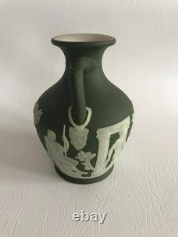 Wedgwood OLIVE GREEN Jasper dip PORTLAND 5 VASE C1881