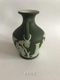 Wedgwood OLIVE GREEN Jasper dip PORTLAND 5 VASE C1881