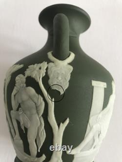 Wedgwood OLIVE GREEN Jasper dip PORTLAND 5 VASE C1881
