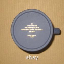 Wedgwood PORTLAND BLUE & BLUE Jasperware BRITISH QUEEN Jubilee Jug LTD EDITION